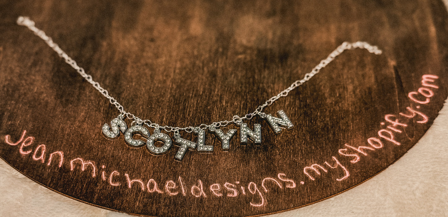 Custom Rhinestone name necklace