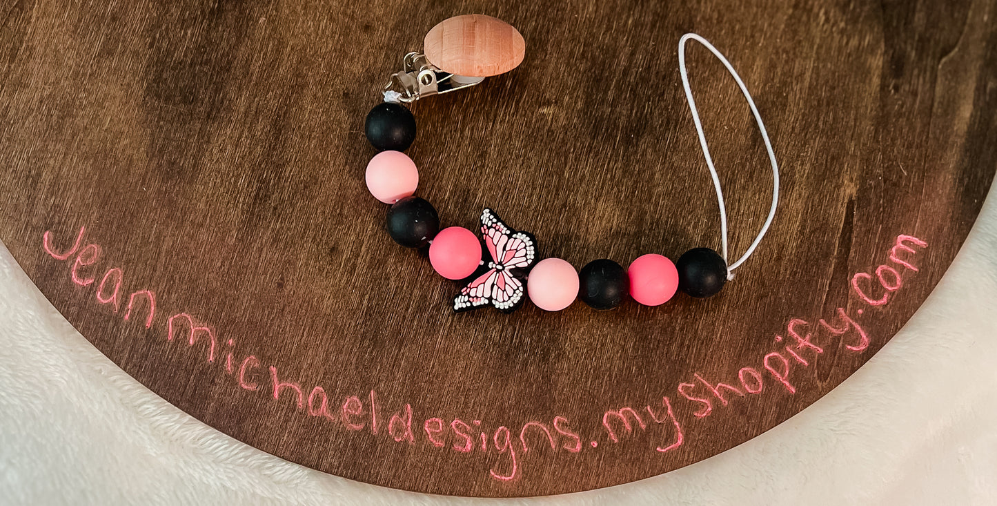 Silicone pacifier clip, custom