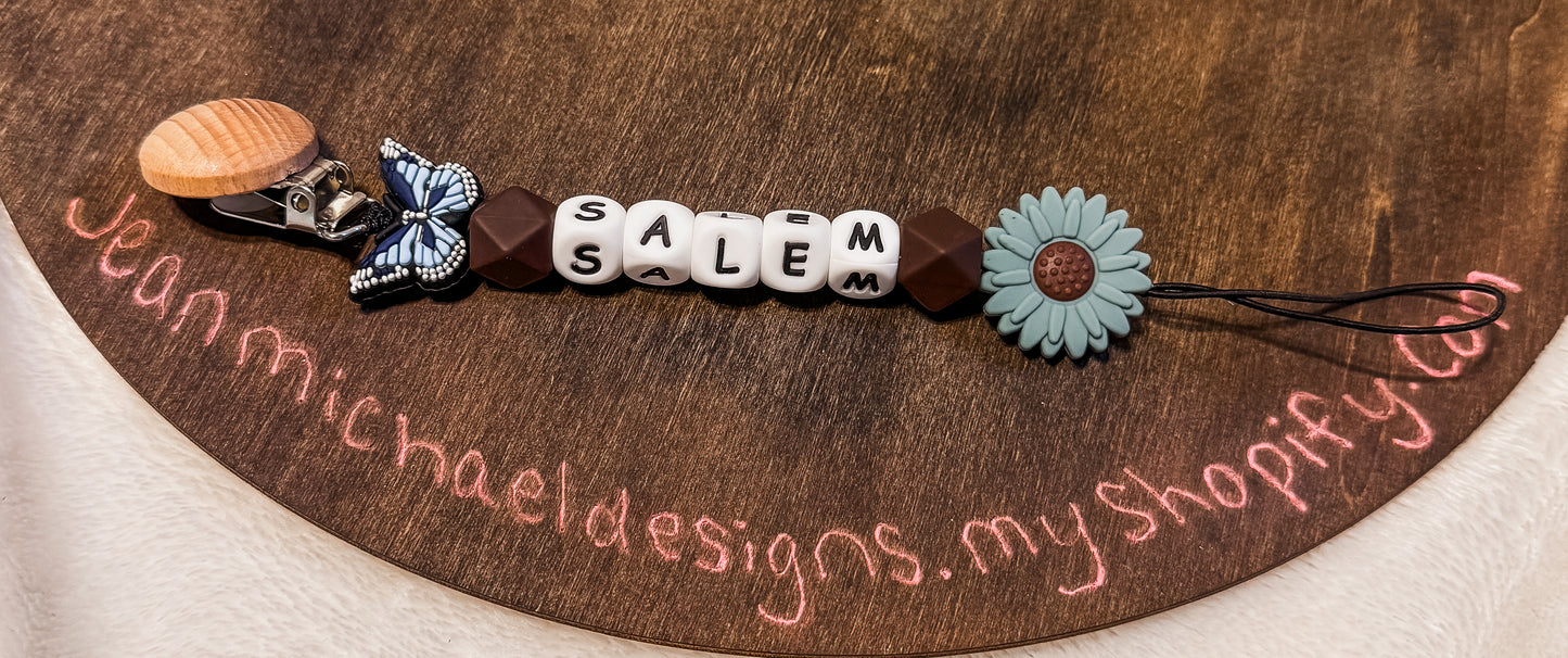 Silicone pacifier clip, custom