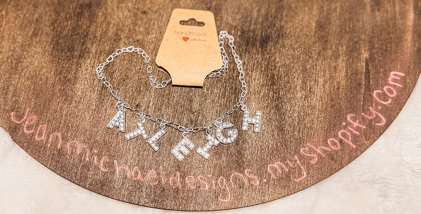 Custom Rhinestone name necklace