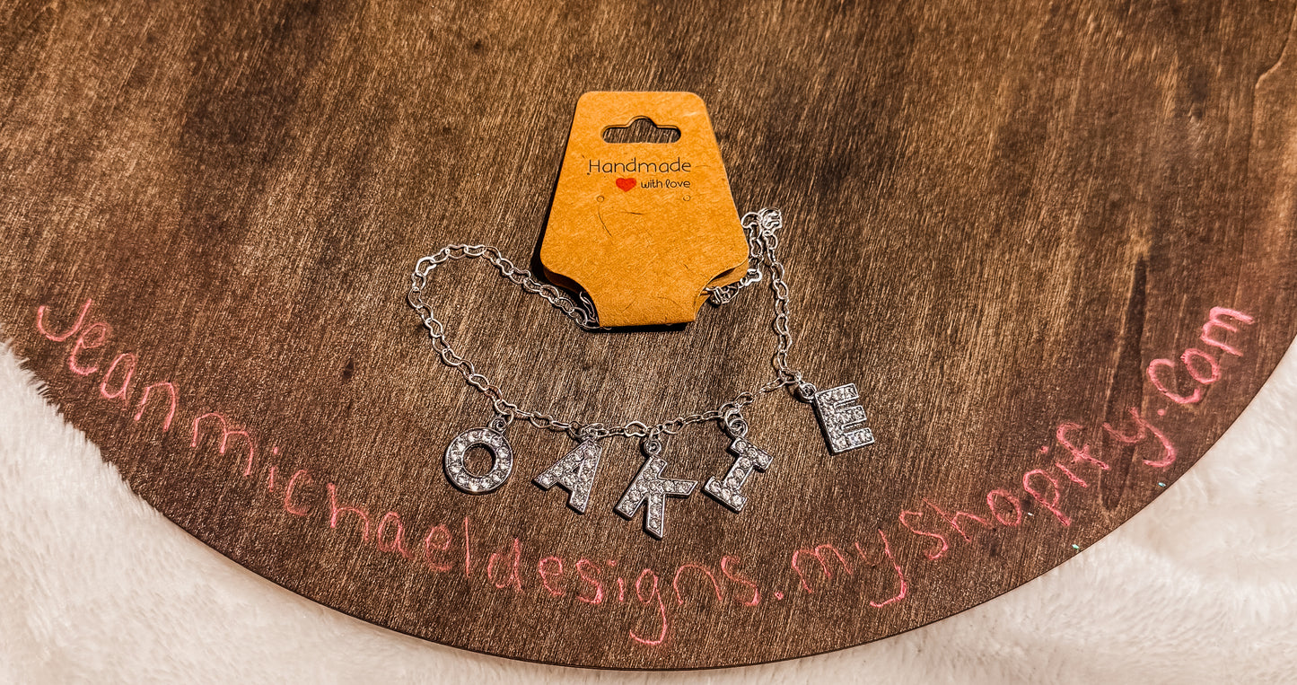 Custom Rhinestone name necklace