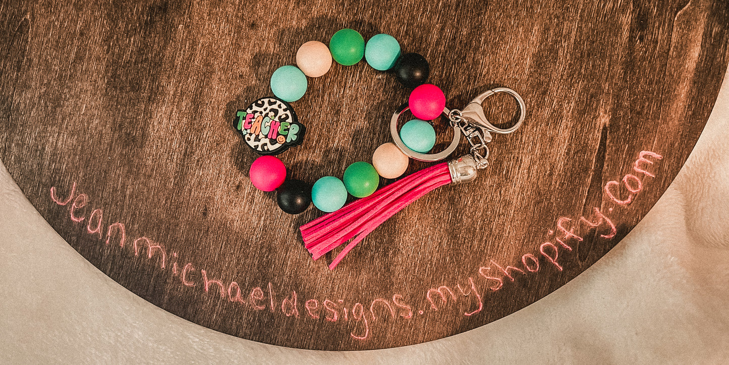 Silicone wristlet keychain, custom