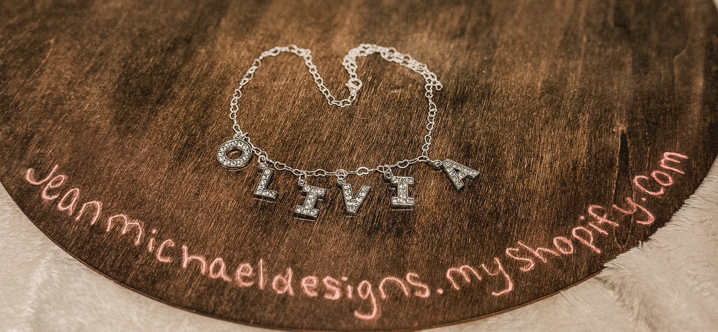 Custom Rhinestone name necklace