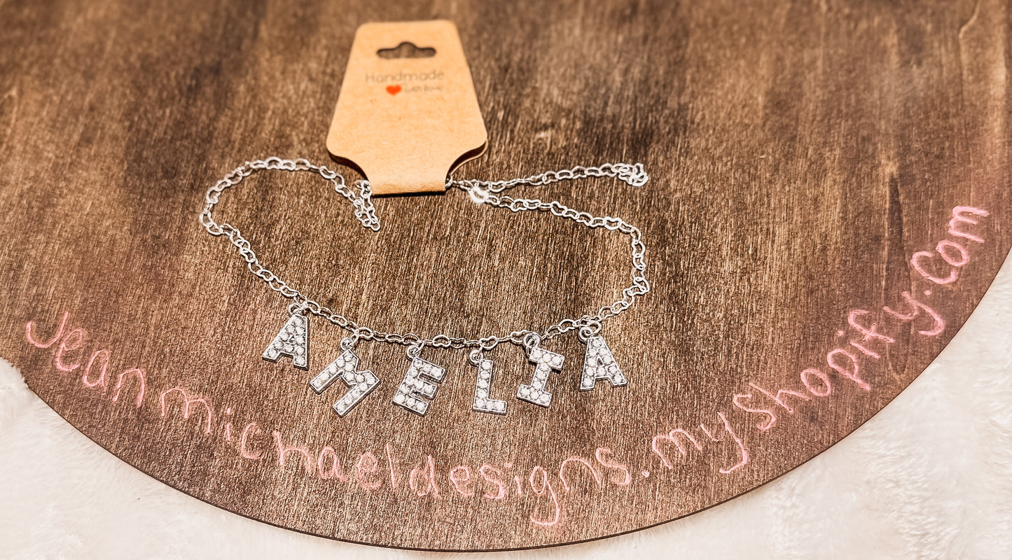 Custom Rhinestone name necklace