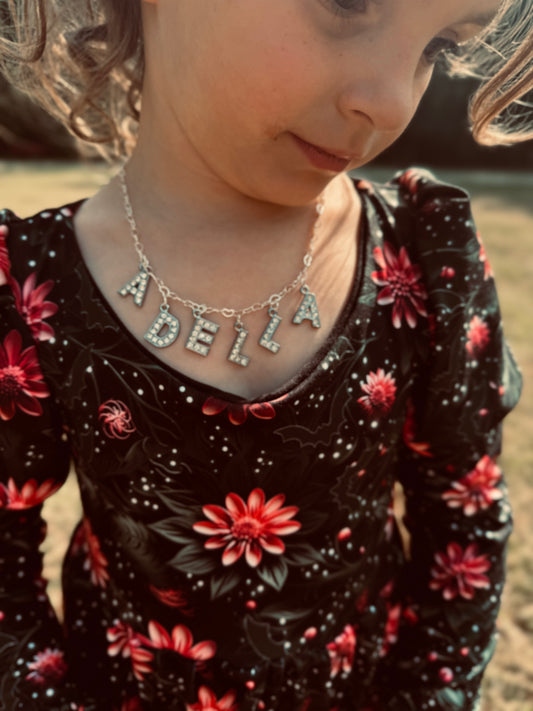 Custom Rhinestone name necklace